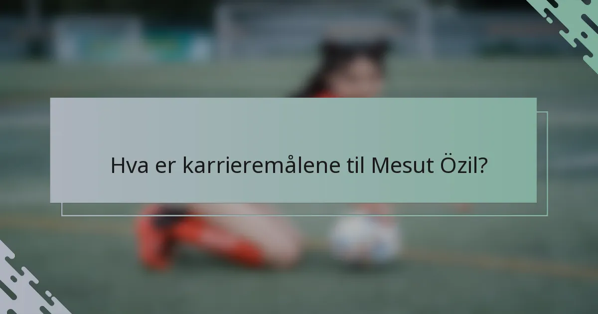 Hva er karrieremålene til Mesut Özil?