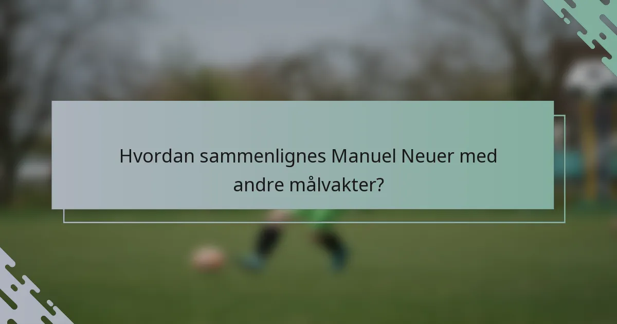 Hvordan sammenlignes Manuel Neuer med andre målvakter?